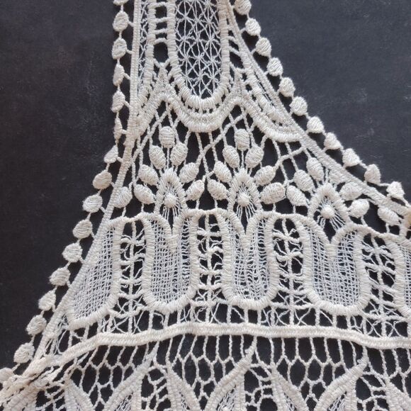 Soho Lady Y2K Crochet Tank Top Plus Size Cream Boho Butterflies Floral Festival - Picture 4 of 11